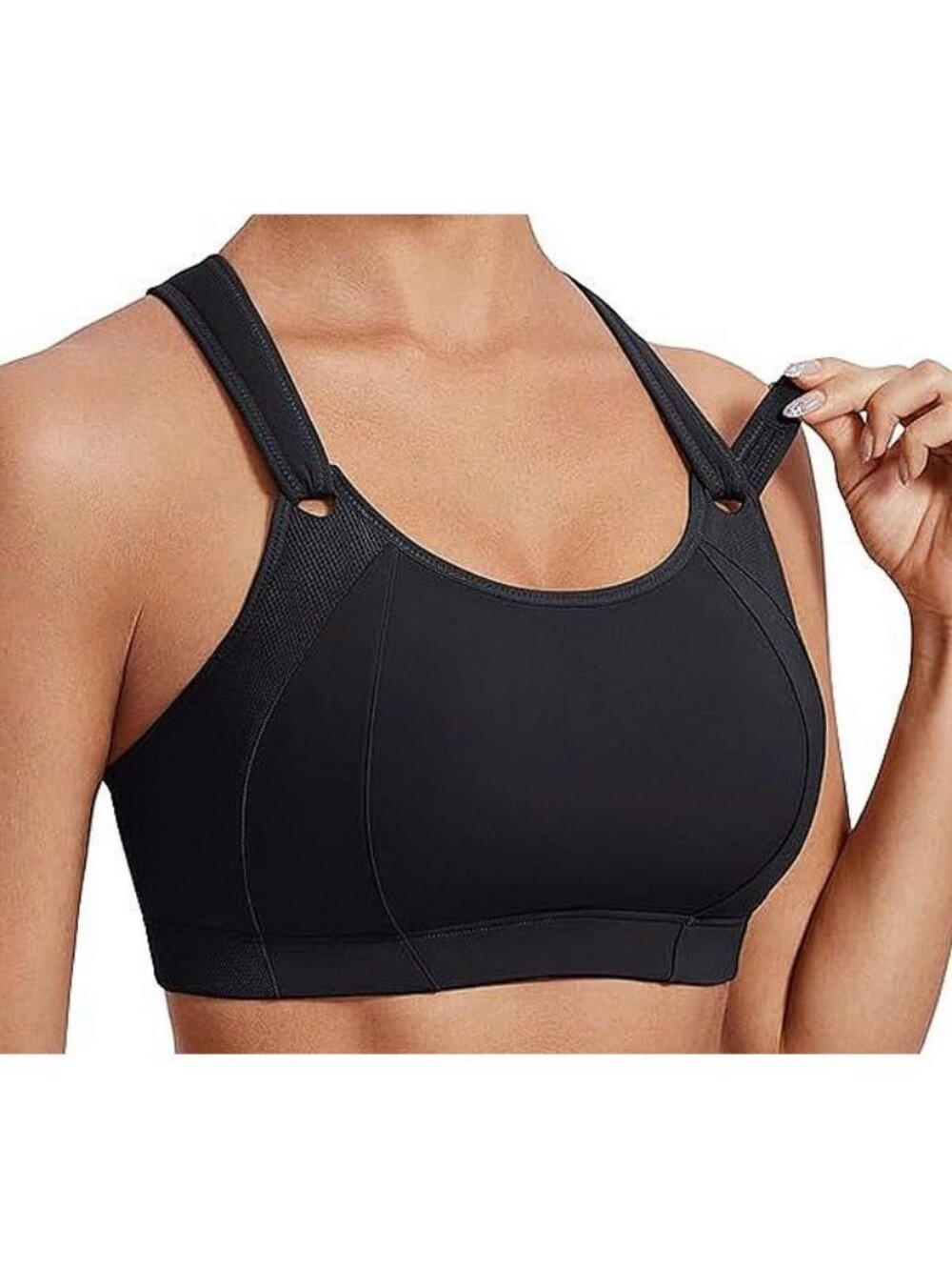 SYROKAN Racerback Adjustable Support Padded Wireless Running Sport Bra 36DD